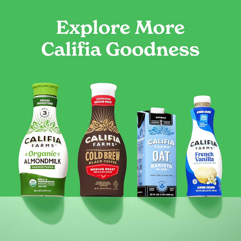 32 Oz, Califia Farms - Unsweetened Vanilla Almond Milk, Dairy Free, Vegan, Plant Based, Keto, Shelf Stable, Vegan