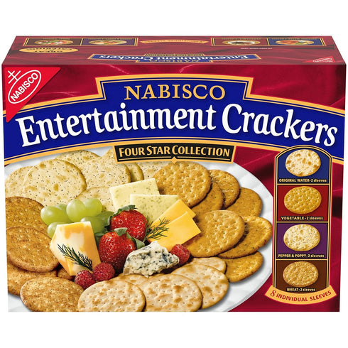 Pack, 40 8 Nbisco Entertainment Crackers Variety Ounce Box, Vegetable, Wheat, Original Water, Pepper & Poppy