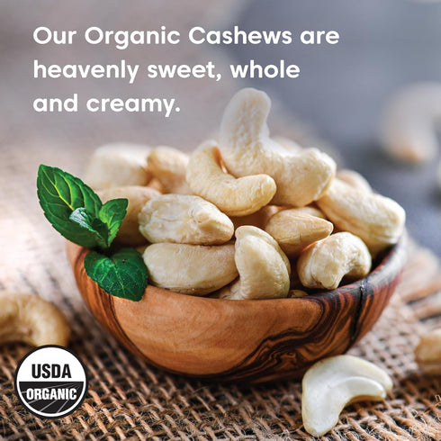 8 (227 Wilderness Poets Cashews - Organic Raw Cashew Nuts, Ounce Grams)