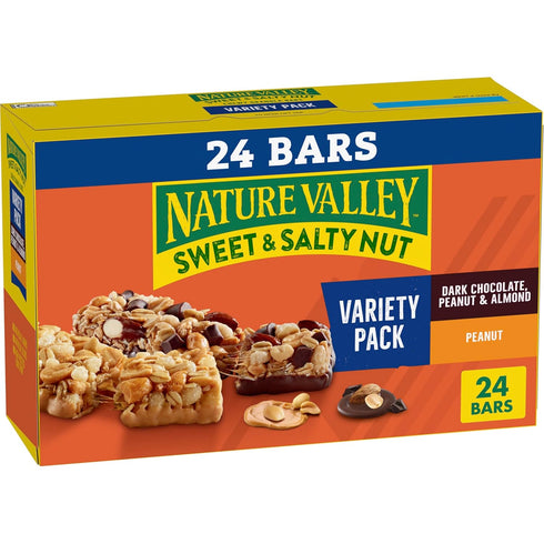 Nature Valley Sweet and Salty Nut Granola Bars, Variety Pack, 24 Bars,