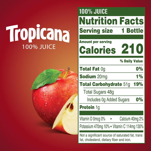 100% (Pack 12) Tropicana Juice Apple
