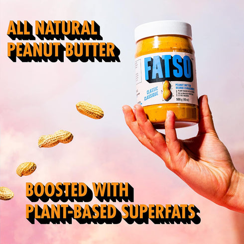 (16oz FATSO Crunchy Salted Caramel Peanut Butter - Natural Nut Spread w/Plant-based Seeds & Superfats - Keto-friendly