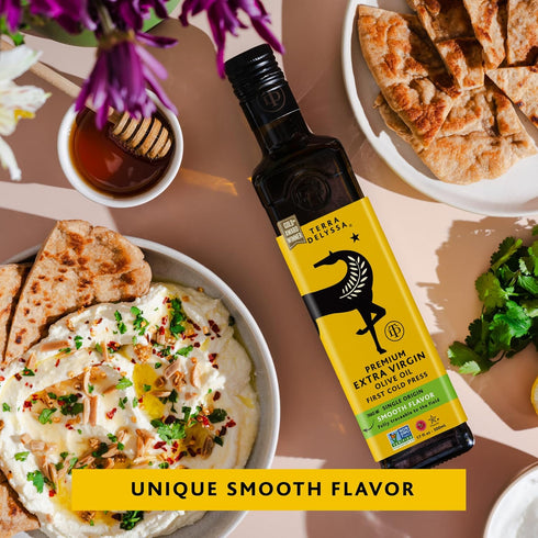 500 ML (17 oz) 1 Pack, (1) Terra Delyssa First Cold Pressed Extra Virgin Olive Oil, Single Sourced, fl. Dark Glass