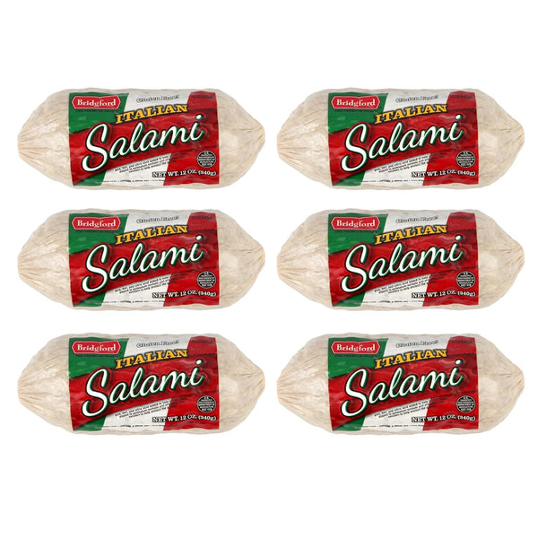 Bridgford Dry Italian Salami 12 oz Pack of 6 - Zero-Carb, Protein-Rich,