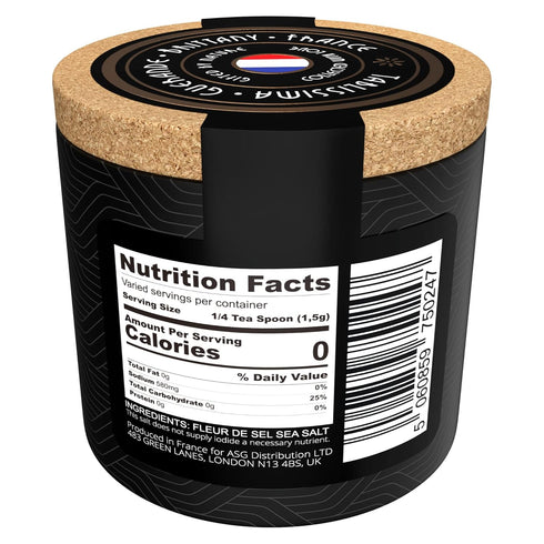3.5 Oz (100g) Fleur de Sel - Premium Sea salt from Guerande France - Flaky Sea Salt from the Celtic Sea - Salt Cork box