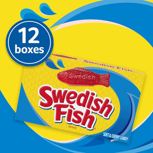 12 3.1 oz SWEDISH FISH Soft & Chewy Candy, Easter Candy, - Boxes