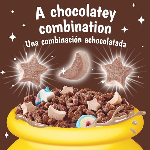 Lucky Charms Chocolatey Cereal with Marshmallows, Kids Breakfast Cereal Made with Whole Grain, 10.6 oz