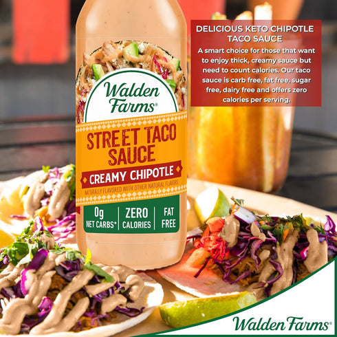 Walden Farms Street Taco Sauce, Creamy Chipotle 12 oz Bottle, Vegan, Paleo, Keto Friendly
