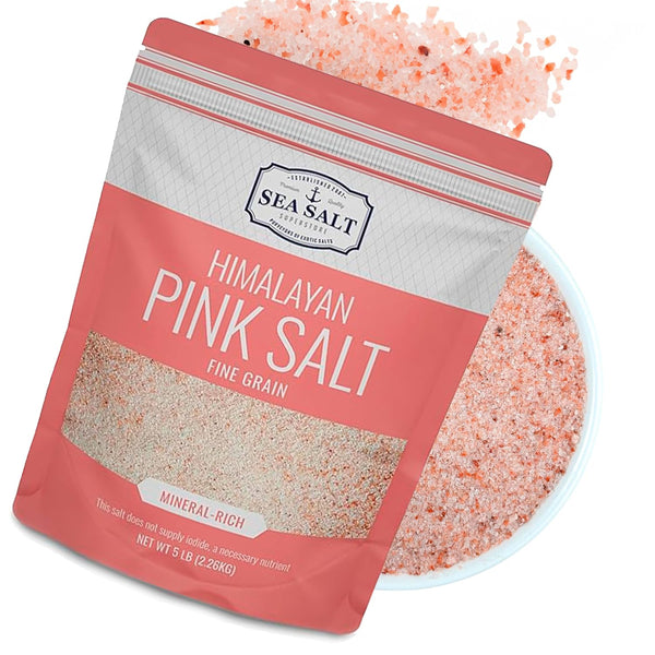 Pink Himalayan Salt, Fine Grain for Table Shaker - 5 lb Bag
