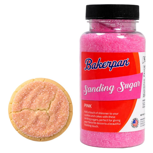 Bakerpan Pink Sanding Sugar for Baking & Cookie Decorating - 5 Ounce