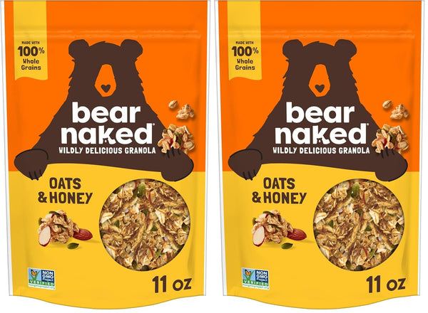 Bear Naked Granola Cereal, Whole Grain Granola, Breakfast Snacks, Oats and Honey,