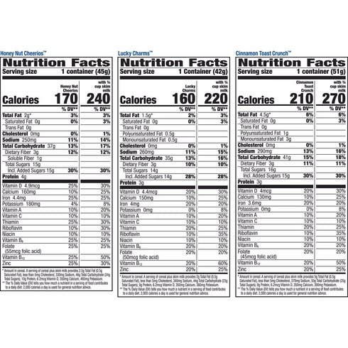 General Mills Pack (Pack 12) Cereal Cups Variety