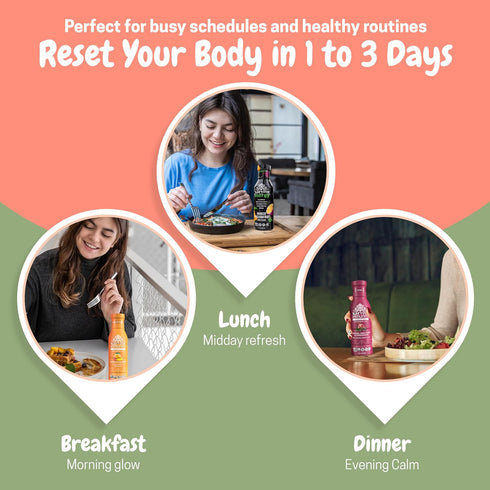 Pack 1 3-day Reset (6 12 fl.oz Organic Juice Cleanse & Metabolism Boosting | to Gentle | Ancient Remedies for Liver