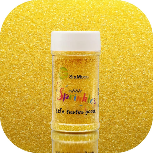 Rimmer 3.5 OZ SE Si&Moos Yellow Sanding Sugar Yellow Edible Sparkling Sprinkles Sanding Sugar Crystals for Cookie