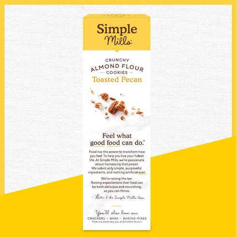 Simple Mills Gluten Free Almond Flour Crunchy Cookies, Toasted Pecan - Vegan Healthy Snacks, 5.5 Ounce (Pack of 1)
