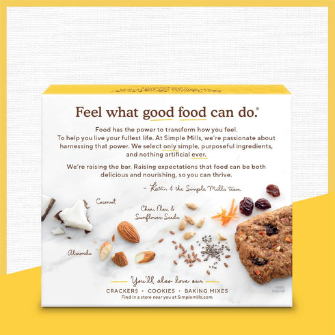 6 (Pack 6) Simple Mills Almond Flour Snack Bars, Spiced Carrot Cake - Gluten Free, Made with Organic Coconut Oil