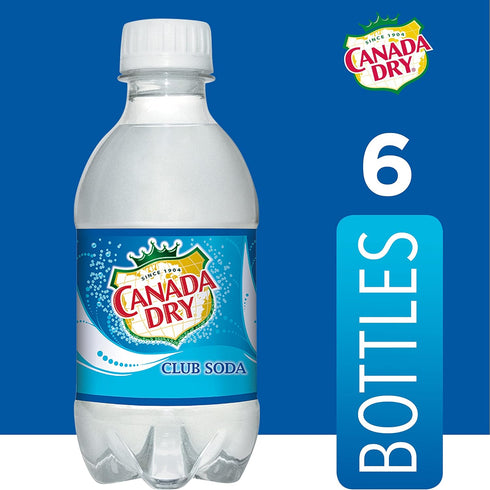 10 oz 6 pack Canada Dry Club Soda, fl plastic bottles