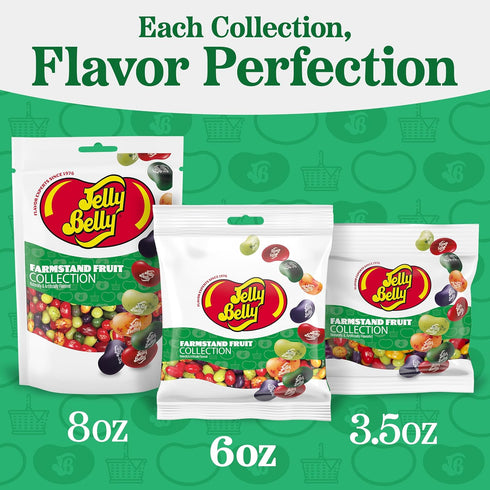 6 oz Jelly Belly Farmstand Fruit Jelly Bean Collection - Peg Bag - Genuine, Official, Straight from the Source