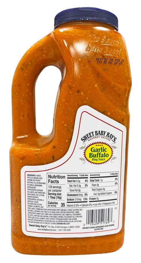 64 oz Sweet Baby Ray's Award Winning Sauce | Garlic Buffalo Sauce | Bottle | Gluten Free | Made in the USA