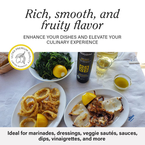 500ml Kouzini Organic Greek Extra Virgin Olive Oil, First Cold Pressed, Single Origin, Family Owned Organic Extra