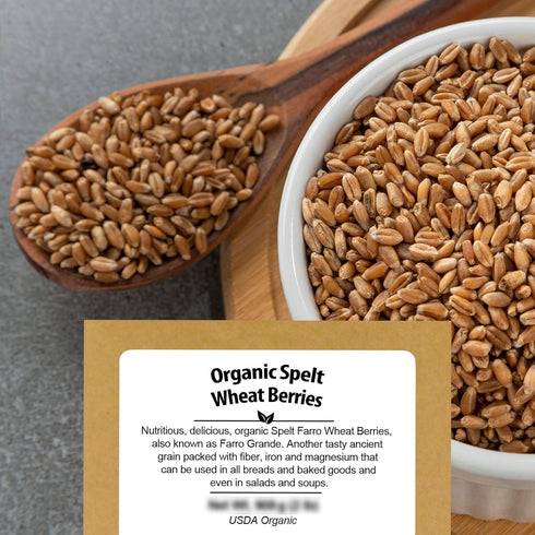 5.8 lb Be Still Farms Spelt Farro Grain Organic - Whole Wheat Berries Bulk - Ancient Grains Ideal for Flour, Bread