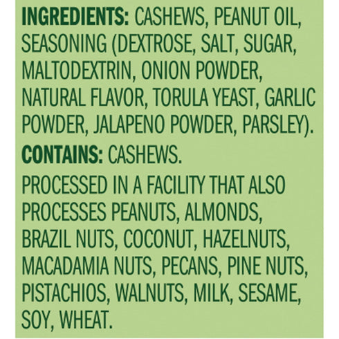 5 Oz, (Pack 4) Emerald Nuts, Jalapeno Cashews, Resealable Bag