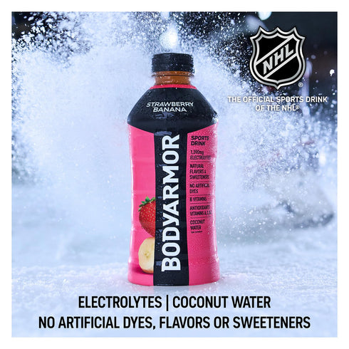 16 Oz (12 Pack), BODYARMOR Sports Drink, Strawberry Grape, Electrolyte Drink Hydration, Fl Bottles Flavored Coconut