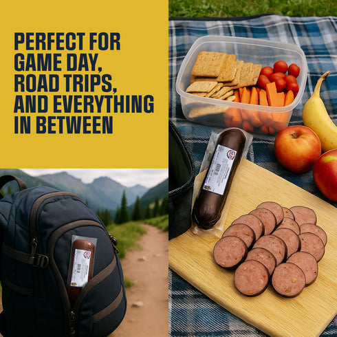 Summer 12 oz, 3 Pack Little Joeys Red Pepper Sausage Smoked Beef Sausage Snack, High Protein Meat Snacks, Keto