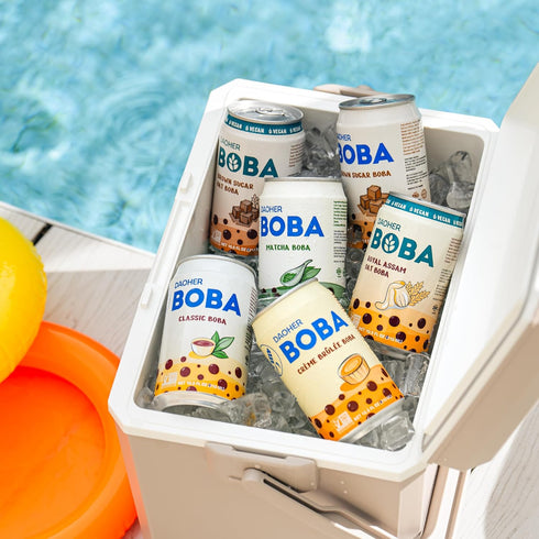 (12 Pack) No.1 10.5 Oz DaoHer Brown Sugar BOBA Premium Ready-to-Drink Bubble Tea with Konjac Pearls Authentic Taiwanese