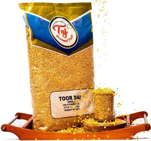TAJ Gourmet Foods (4-Pounds) TAJ Premium Indian Toor Dal Kori, Unoily, Madhi