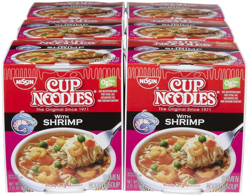 Nissin 2.25 (Pack 6) Cup Noodles Ramen, Shrimp, Ounce