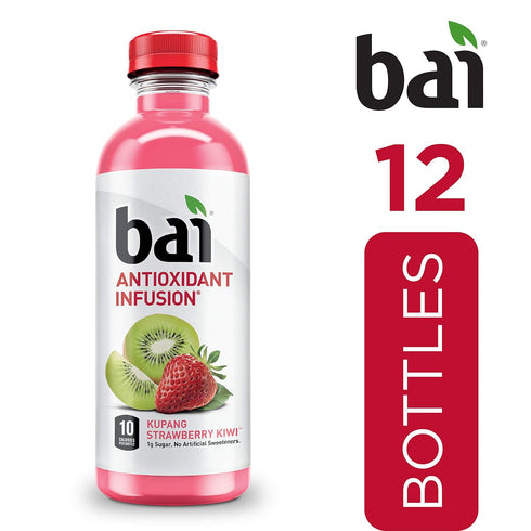 18 oz (Pack 12) Bai Kupang Strawberry Kiwi, Antioxidant Infused Beverage, fl bottle