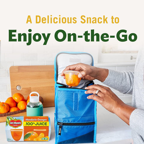 100% 12 Pack, 4 oz DEL MONTE Mandarin Oranges FRUIT CUP Snacks, in Juice