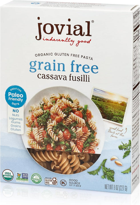 Jovial Grain-Free Cassava Fusilli - Fusilli Organic, Gluten Free Pasta, Fusilli Pasta,