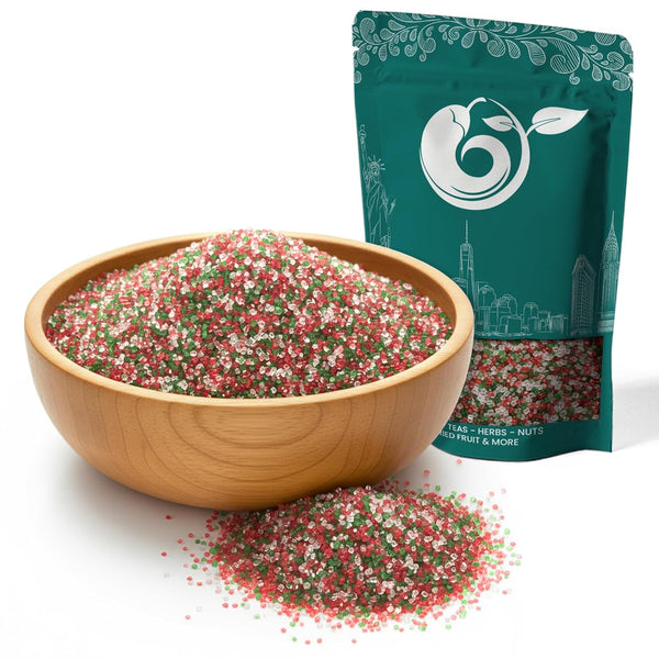 NY Spice Shop Sanding Sugars - 3 Pound Nonpareils Snowflake Red, Green