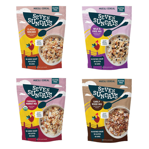 Seven Sundays Muesli Cereal Variety Pack - 4 Count, 12 Oz Bag