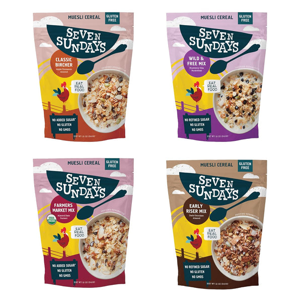 Seven Sundays Muesli Cereal Variety Pack - 4 Count, 12 Oz Bag