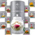 Teabloom Flowering Tea, 12 Unique Varieties of Blooming Tea Flowers, 12-Pack Gift Canister