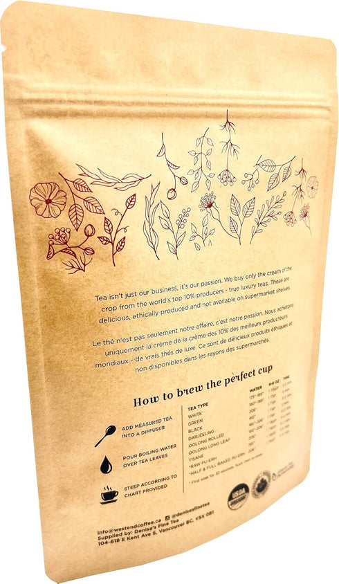 (100g) CO2 Denise's Fine Tea, Premium, Decaf Orange Spice, Decaf Flavored Black Tea, Loose Leaf - Caffeine removed