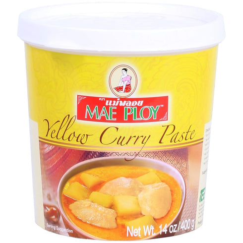 Mae Ploy Thai Yellow Curry Paste, 14oz Tub for Restaurant-Quality Curries, No MSG