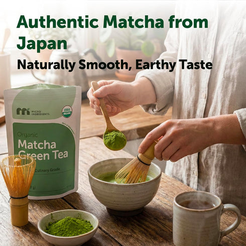 100% Packaging, 1 Lb Micro Ingredients Organic Matcha Green Tea Powder, First Harvest, Culinary Grade from Japan, Pure