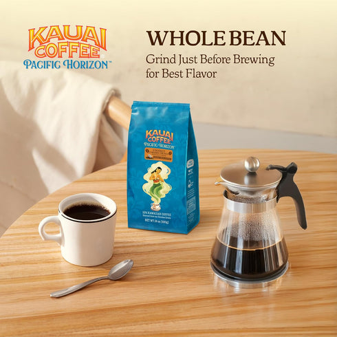 1 Pack 24oz Kauai Coffee Whole Bean Coffee Smooth, Non-Bitter Medium Roast Pure Arabica Nutty Caramel and Tropical