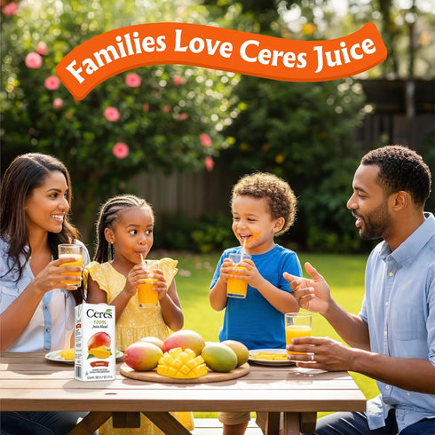 100% 33.8 OZ (Pack 6) Ceres All Natural Pure Fruit Juice Blend - Delicious Mango Edition - Rich in Vitamin C, No Added