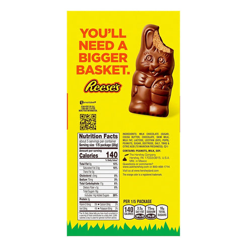 5 oz REESE'S Milk Chocolate Peanut Butter Bunny Candy, Easter, Gift Box