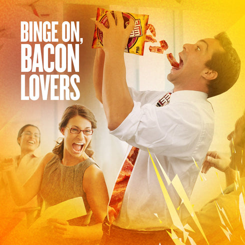 10g 2.75 oz. (8 Count) Slim Jim Smoked Bacon Jerky, Hickory Flavor, Protein Per Serving, Easter Basket Stuffer for Men
