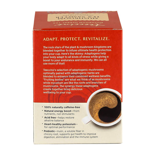 Teeccino Mushroom Herbal Tea - Mushroom Adaptogen Tea Sampler with 12 Tea Bags, Support Your Health with Mushrooms