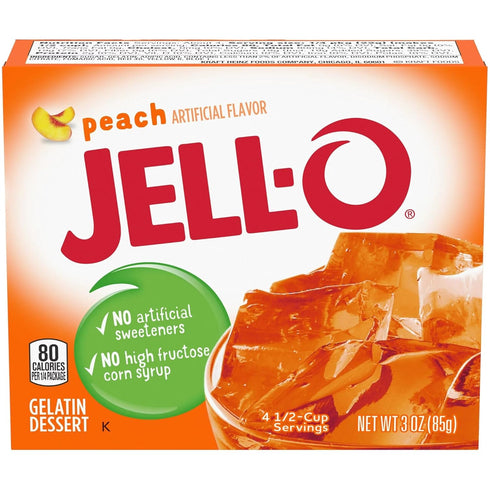 Jell-o Gelatin Dessert, Peach Flavor (Pack of 2)