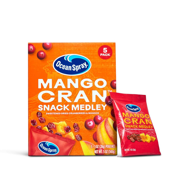 Ocean Spray Mango Cran Snack Medley, Cranberry and Mango Dried Fruit Snack,