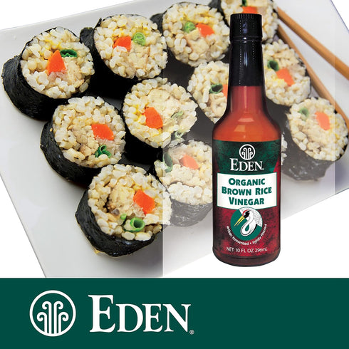 10 oz (Pack 2) Eden Organic Brown Rice Vinegar, fl Amber Glass, Imported