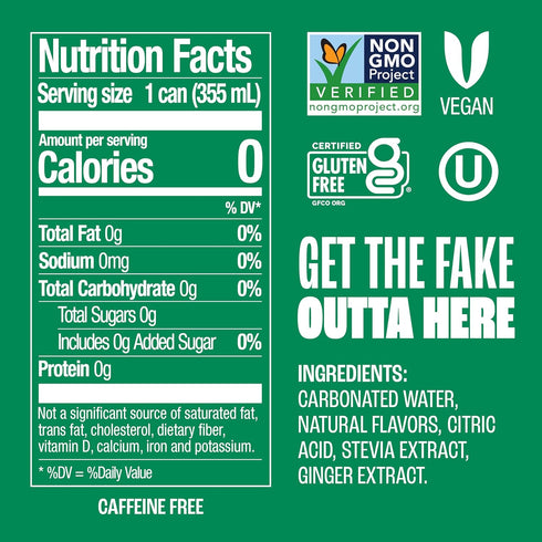 12 (Pack 6) Zevia Zero Calorie Soda, Ginger Ale, Ounce Cans